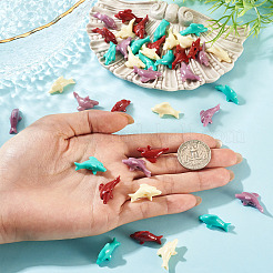 40Pcs 4 Colors Synthetic Coral Carved Beads&nbsp;CORA-TA0001-02