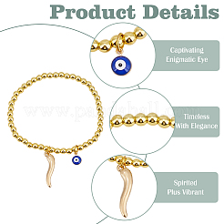 2Pcs Stainless Steel Charms Bracelets&nbsp;BJEW-ME0001-07