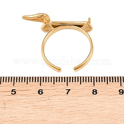 304 Stainless Steel Cuff Open Rings for Women&nbsp;RJEW-Z134-01G-01