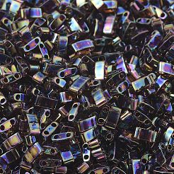 MIYUKIハーフティラビーズ  日本製シードビーズ  2の穴  （htl296)トランスペアレントルートビールab  5x2.3x1.9mm  穴：0.8mm  約12500個/500g&nbsp;SEED-MY05-HTL296