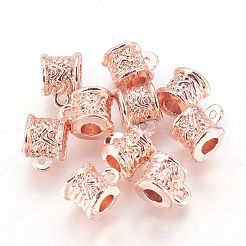 合金チューブベイル  ループベイル  コラム  ローズゴールド  11x8x8mm  穴：1mm  4mm内径&nbsp;PALLOY-E454-12RG-AAA