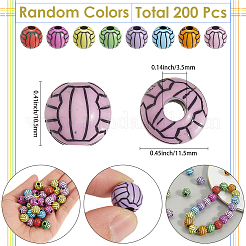 200Pcs Opaque Acrylic Beads&nbsp;OACR-SP0001-63