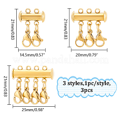 3Pcs 3 Styles 304 Stainless Steel Slide Lock Clasps&nbsp;FIND-UN00012