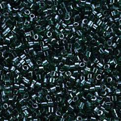 ガラスシリンダービーズ  シードビーズ  透明色光沢  丸い穴  濃い緑  1.5~2x1~2mm  穴：0.8mm  約8000個/袋  約1ポンド/バッグ&nbsp;SEED-S047-G-008