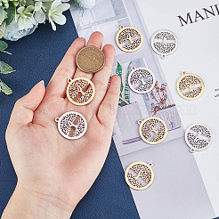 16Pcs 2 Colors 304 Stainless Steel Pendants&nbsp;STAS-UN0023-39