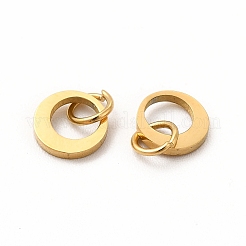 イオンプレーティング（IP）304ステンレスペンダント  丸カン付き  リング  14KGP本金メッキ  6x1mm  穴：2mm&nbsp;STAS-E185-23G