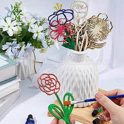 24Pcs 5 Styles Unfinished Wood DIY Flower Decorations for Festival Art&nbsp;WOOD-FH0002-47