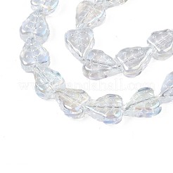 電気メッキガラスビーズセット  ABカラー  葉  クリアAB  10x8x4mm  穴：0.9mm  約65個/連  24.80インチ（63cm）&nbsp;EGLA-S188-16-B04