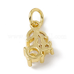 Brass Micro Pave Cubic Zirconia Charms&nbsp;ZIRC-F132-05G
