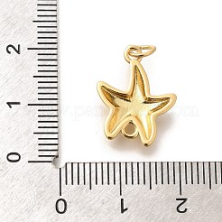 ラックメッキ真鍮ヒトデコネクタチャーム  丸カン付きヒトデリンク  長持ちメッキ  鉛フリー＆カドミウムフリー  18KGP本金メッキ  17x14x3mm  穴：1.6mm&nbsp;KK-L225-046G