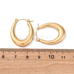 Ion Plating(IP) 304 Stainless Steel Chunky Oval Hoop Earrings for Women&nbsp;EJEW-F283-08G-1