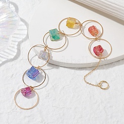 Chakra Electroplated Natural Quartz Chip Beaded&nbsp;HJEW-JM01390