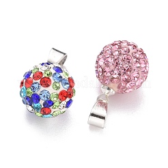 Polymer Clay Rhinestone Pendants&nbsp;RB-S055-12C-M