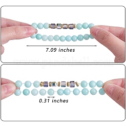 4Pcs 4 Style Natural Malaysia Jade & Synthetic Citrine Stretch Bracelets Set with Glass Beaded&nbsp;BJEW-SW00105-04