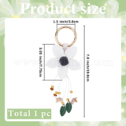 Leather and Alloy Keychain&nbsp;HJEW-WH20022-04A-01