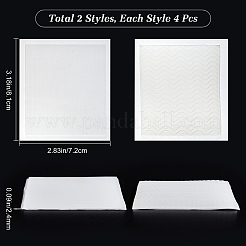 4組 2スタイル PVC 粘着滑り止めスティック シューズパッド  保護用のハイヒール用  ホワイト  72x2.4x81mm  2ペア/スタイル&nbsp;AJEW-GF0004-76A