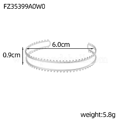 304ステンレススチール製カフバングル  ステンレス鋼色  内径：2.36インチ（6cm）&nbsp;STAS-OY007-69P