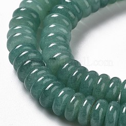 フラット ラウンド/ディスク ナチュラル グリーン アベンチュリン ビーズ 連売り  8x3mm  穴：1mm  約119~126個/連  15インチ&nbsp;G-L405-07-8mm