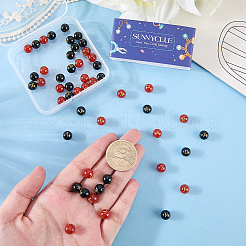 52Pcs 2 Colors Natural Carnelian and Black Onyx(Dyed & Heated) Beads&nbsp;G-SC0003-82