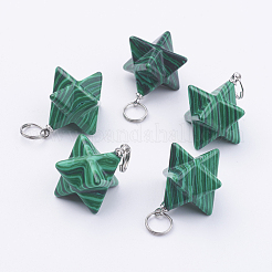 Synthetic Malachite Pendants&nbsp;G-E398-02F