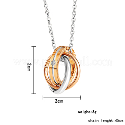 Women's 3 Circles Interlocking Pendant Necklace&nbsp;JN1012A