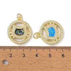 Brass Micro Pave Cubic Zirconia Pendants&nbsp;KK-A197-23G