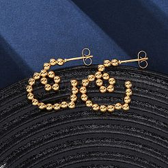 304ステンレススチールスタッドピアス  ハート  ゴールドカラー  20x3mm&nbsp;EJEW-Z118-03G