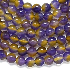 天然石マレーシアジェイドビーズ連売り  染め＆加熱  ラウンド  紫色のメディア  8mm  穴：1mm  約48個/連  15.08''~15.16''（38.3~38.5センチメートル）&nbsp;G-B165-C04-8mm