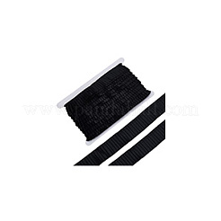 10ヤードのポリエステルプリーツサテンリンクルリボン  洋服アクセサリー  ブラック  1-1/8インチ（30mm）&nbsp;OCOR-FG0002-47B