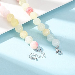 10MM Dyed Natural Green Jade Round Beaded Necklaces&nbsp;GG-CBAA808-04P-D