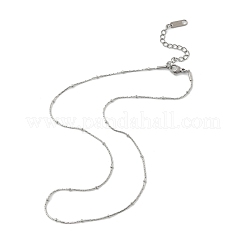 2mm 304ステンレススチール製サテライトチェーンネックレス（女性・男性用）  ビーズで  ステンレス鋼色  15.75インチ（40cm）&nbsp;NJEW-F351-02P