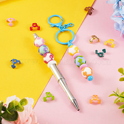 28色のアクリルフラワービーズキャップ14個  3花びら  ハート  ミックスカラー  15.5x16x8mm  穴：3.5mm  2個/カラー&nbsp;FIND-TA0005-11