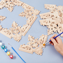 Wood Carved Center Flower Long Applique&nbsp;AJEW-WH0752-101