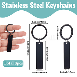 8Pcs Stainless Steel Keychains&nbsp;KEYC-SC0001-47EB