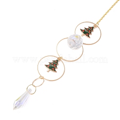 Christmas Theme Sun Catcher Glass Pendant Decorations&nbsp;AJEW-A037-04G
