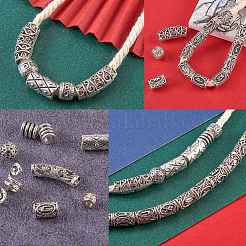 326個14スタイル亜鉛合金ヘアブレイディングリングビーズ  合金ビーズ  合金ヘアコイル袖口  プラスチック製ヘアピンパン  弾力性のある輪ゴム  ミックスカラー  ビーズ：4~25.5x6~9mm  穴：4~7mm&nbsp;TIBE-SZ0001-04