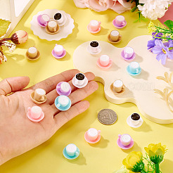 30Pcs 5 Colors Opaque Resin Cabochons&nbsp;CRES-TA0001-60