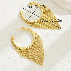 Brass Elegant Tassel Hoop Earrings&nbsp;XR0321