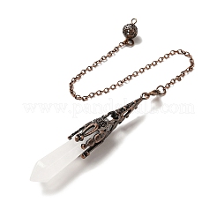 天然水晶dowsing pendulum大きなペンダント  真鍮パーツ  弾丸  260~270mm  穴：1.5mm&nbsp;G-H285-06R-25