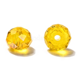 多面カットロンデル電気メッキガラスビーズ連売り  ミックスカラー  8x6mm  穴：1mm  約100個/袋&nbsp;EGLA-X0003-8x6mm