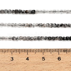 Gradient Color Natural Tourmalinated Quartz Beads Strands&nbsp;GG-CBA9722-C01-2x2mm