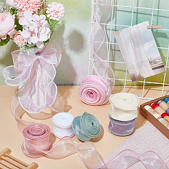 6 Rolls 6 Colors Fishtail Yarn Iridescent Ribbon for Bowknot Making&nbsp;OCOR-WR0001-57