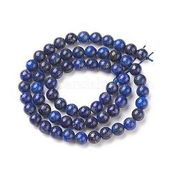 天然石ラピスラズリビーズ連売り  グレードA  ラウンド  6mm  穴：1mm  約58~60個/連  15インチ&nbsp;G-G423-6mm-A