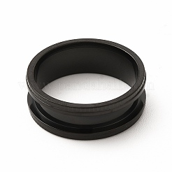 201 Stainless Steel Grooved Finger Ring Settings&nbsp;STAS-P323-10EB