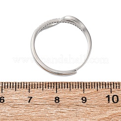 Brass Micro Pave Clear Cubic Zirconia Finger Rings for Women&nbsp;RJEW-S624-02P