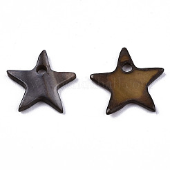 天然淡水シェルチャーム  染め  スター  ココナッツブラウン  10~11x11x1.5mm  穴：1.2mm&nbsp;SHEL-R113-05