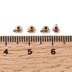 304ステンレススチールクリンプビーズ  イオンプレーティング（ip）  ラウンド  ローズゴールド  4x3x2.5mm  穴：1mm&nbsp;STAS-G361-02RG