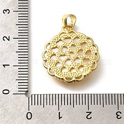 真鍮と天然貝の彫刻ペンダント  ラックめっき  蝶とフラットラウンド  ゴールドカラー  22x19.5x3mm  穴：3x4mm&nbsp;KK-Z091-01G-02
