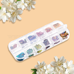 1 Set 12 Grid Nuggets Abalone Shell Nail Art Sequins for Woman Girls&nbsp;MRMJ-SP0001-07