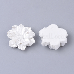 樹脂カボション  模造パールスタイル  花  ホワイト  23~24x23~24x7mm&nbsp;LS-X-RESI-S364-46B